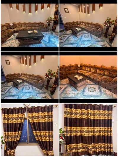 7 seater sofas and curtains