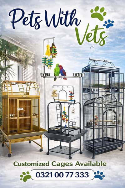 Grey | Parrot | Macaw & Cockatoo Bird Customized cages | Parrot cage