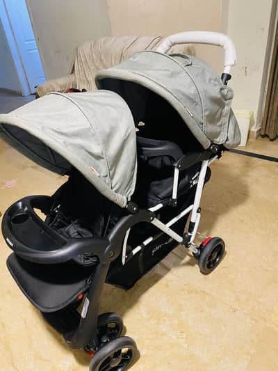 Double seater baby pram