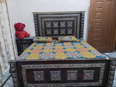 bed with side tables