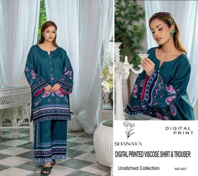 2pcs women unstitched print suit  03021519889 whatapp 03021519889