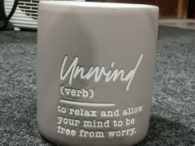 White Ceramic "Unwind" Cup by Hinch – Perfect for Coffee or Decor