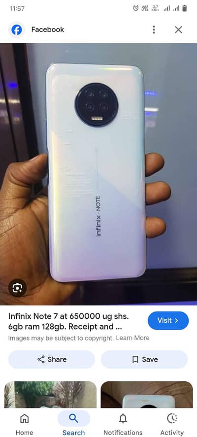 Infinix note7 6gb 128gb memory only mobile ha