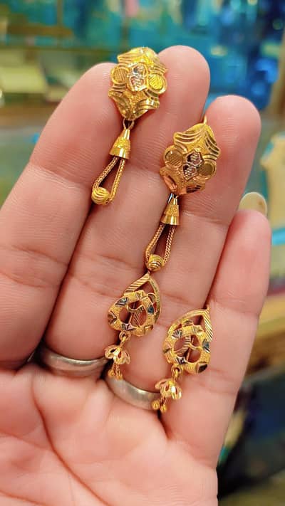 gold tops earrings bale jhumke