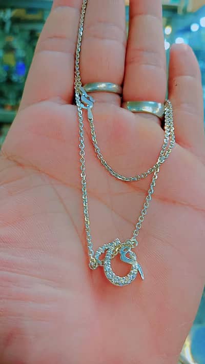 chandi ka necklace set locket chains  bracelet