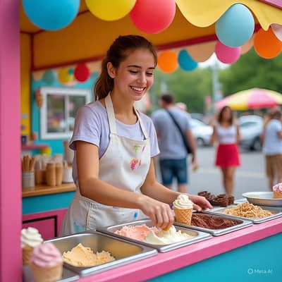 Female Icream Shopkeeper
