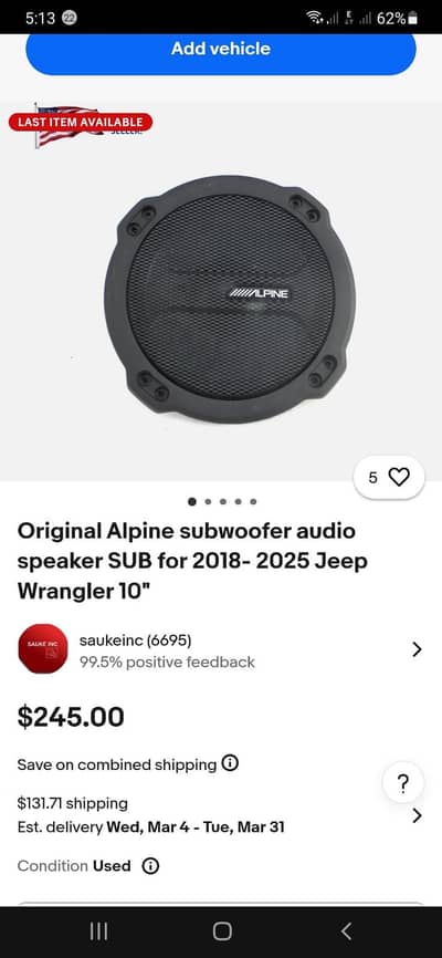 Alpine 10 inches Woofer