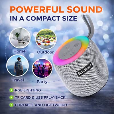 Portable Bluetooth Speaker With RGB Light | Wireless Mini Speaker | L