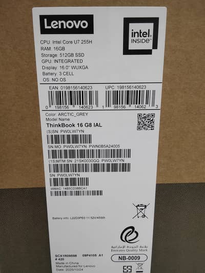 LENOVO THINKBOOK 16 G8 15TH GEN