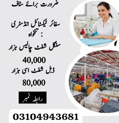 garments packing job male female factory job jobs lahore