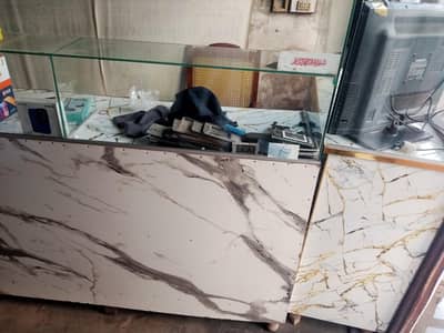 Glass Display 2 New Counters for Mobile Shop – Marble Design