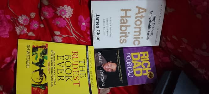 1. Rich Dad Poor Dad.  2. Atomic Habits.  3. The Rudest book Ever.
