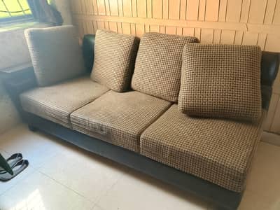 Two 3 sitter sofa set with 6 cushions