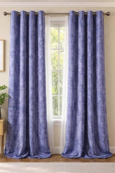 Velvet double size curtaina for double window