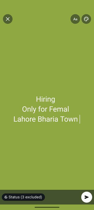 03361825957 only for females send cv
