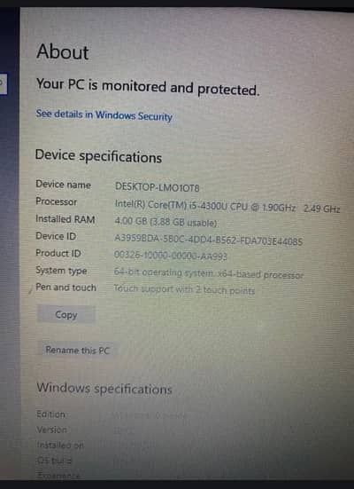 lenovo i5 4 generation