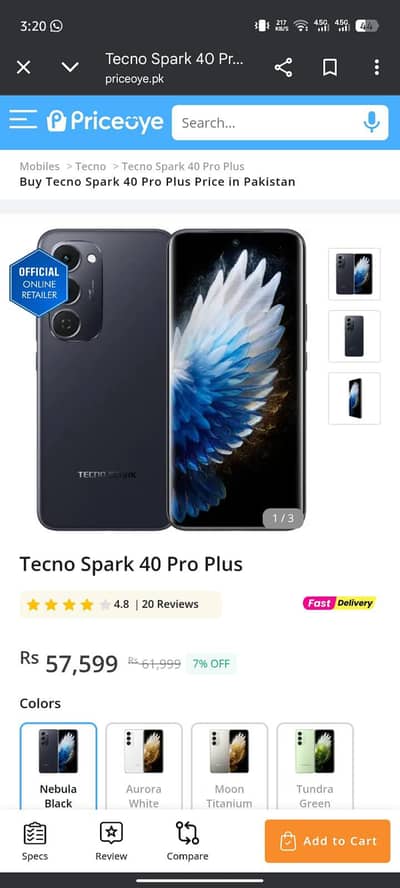 Tecno spark 40 pro plus