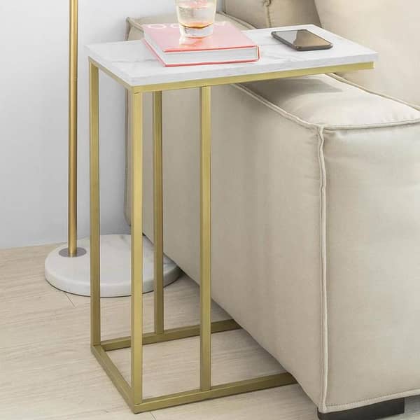 Luxury minimalist  side table featuring durable metal base with wooden support and premium marble top for modern home interiors