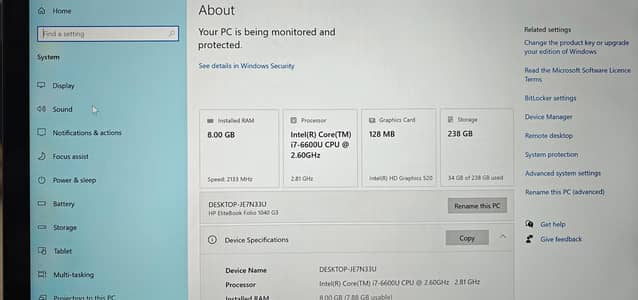 HP elitebook 1040 g3,  i7 6gen
