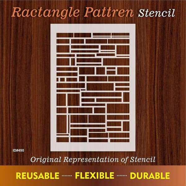 Ractangle Pattren Stencil For Canvas And Wall Painting. ID #490