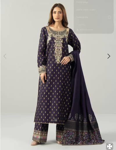 limelight stitched 3 piece purple embroidered (small) - new with tags