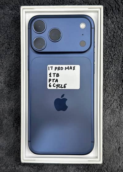 IPHONE 17 PRO MAX 1TB PTA APPROVED 6 CYCLES BLUE