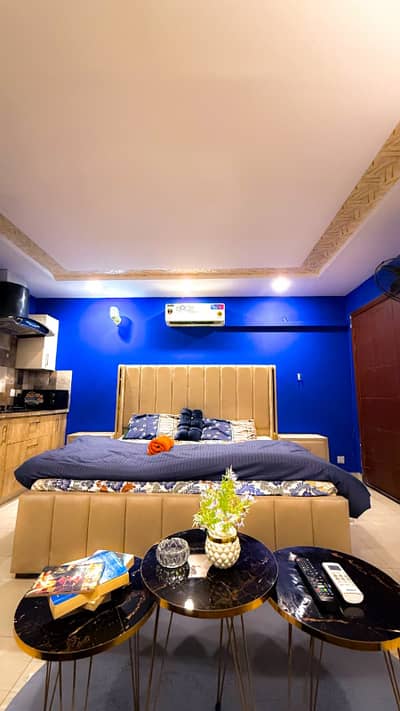 One bed apartment per day available Gulbarga green Islamabad