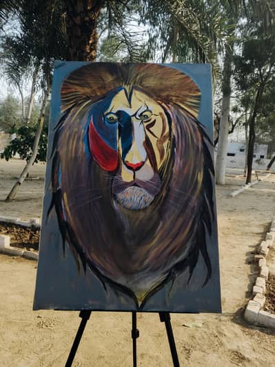 MAJESTIC LION ACRYLIC PAINTING