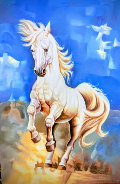 Hand made Hourse painting Size 24 x 36