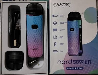 Smoke Nord 5 long lasting 1800 mAh battery  50 watts . 18 plus