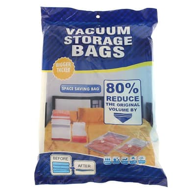 5 Vacuum Storage Bags, Vacuum Seal Bags for Clothing with Hand Pump,