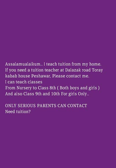 Tuition Center Dalazak road Peshawar