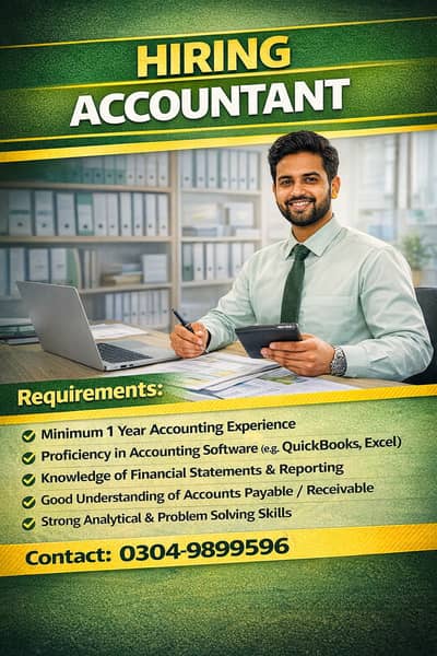 Accountant required for a Factory