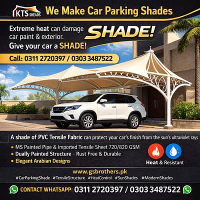Car parking shades in Pakistan/ Pvc fabric shade/ Rolling shed/ Porch