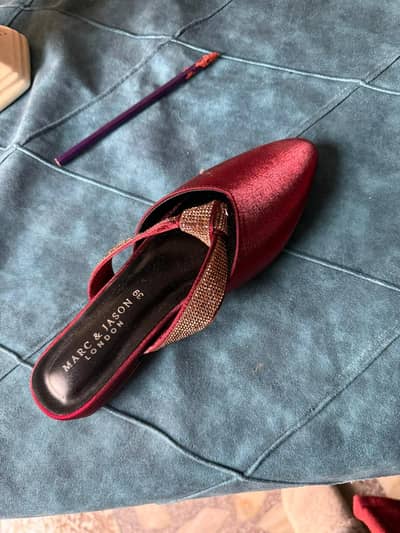Marc & Jason London | Crystal Strap Mules (Maroon)