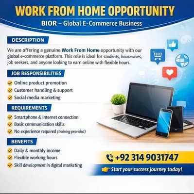 Required 3 Female and 2 male for part Time work