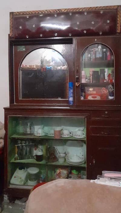 wooden dresser with mirror