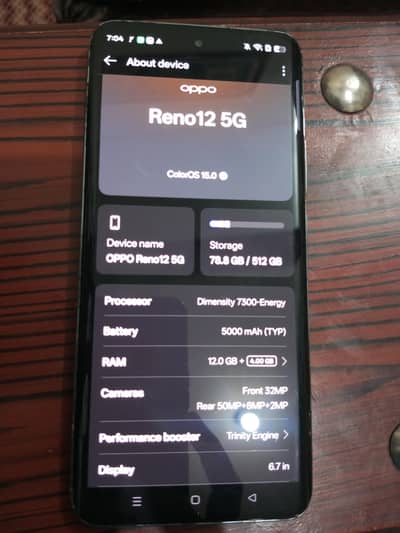 oppo reno 12 5g  512/12