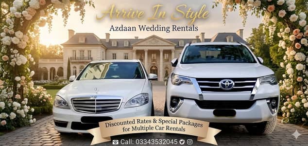 S-class, Fortuner, Vigo available for wedding rentals