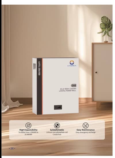 2.5KW lithium battery 25.6V 100A LVTOPSUN