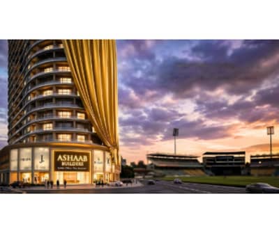 Ashaab Builders Stadium View Apartments in Naya Nazimabad Block A