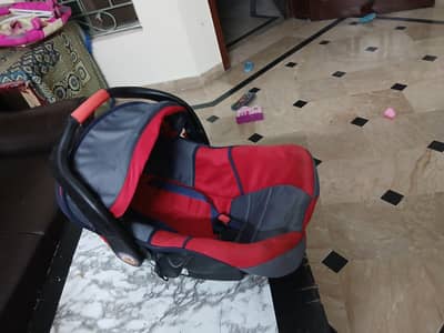 Baby Carry Cot  – Red & Grey (Good Condition)