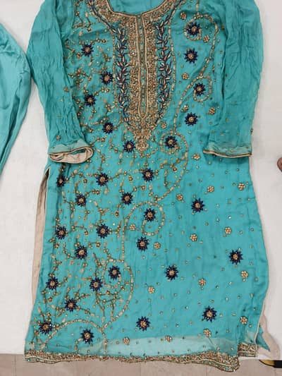 three pieces net fabric cut Dana work ready to wear suit