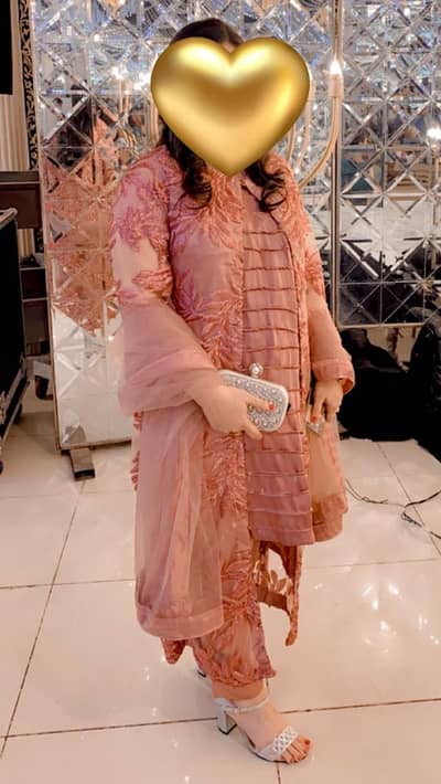 3 piece fancy Open shirt with silk inner