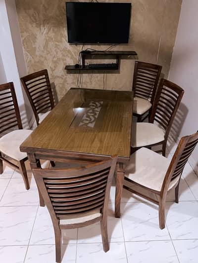 6 seater Sheesham wood dining table set