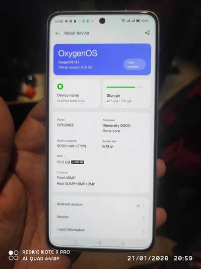 One Plus Nord 3, 5g, 16/512gb . .