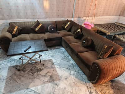 L Shaped 7 seater sofa set just like new