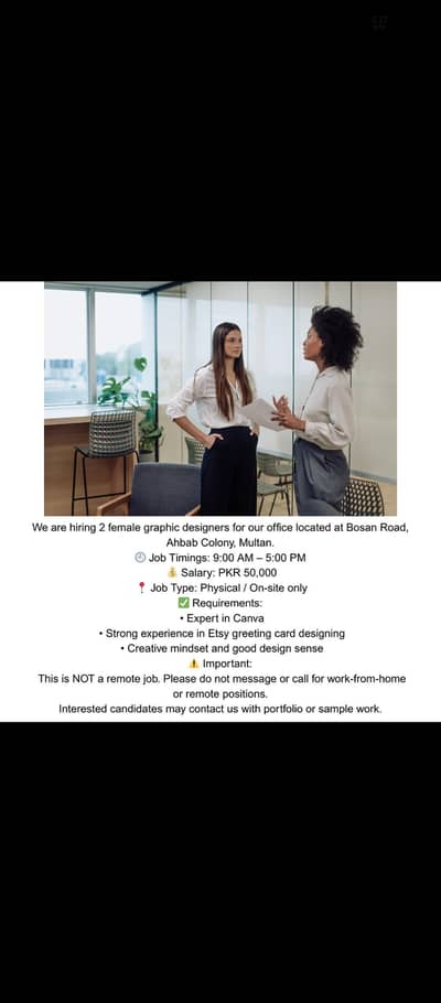 Need Female graphic designer.