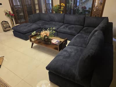 Luxury L-Shape Sectional Sofa Set – Dark Grey (Brand new  Condition)