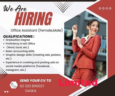 office assistant Male & Female